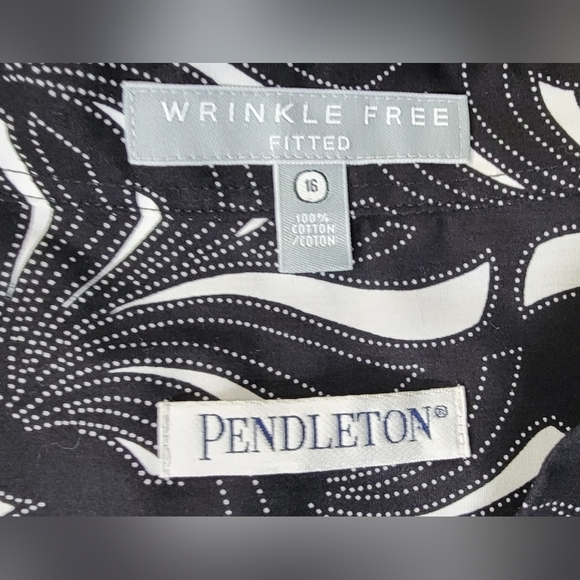 Pendleton Button Down Top Jacket Women's 16 Black & White Geometric 100% Cotton - Picture 6 of 13